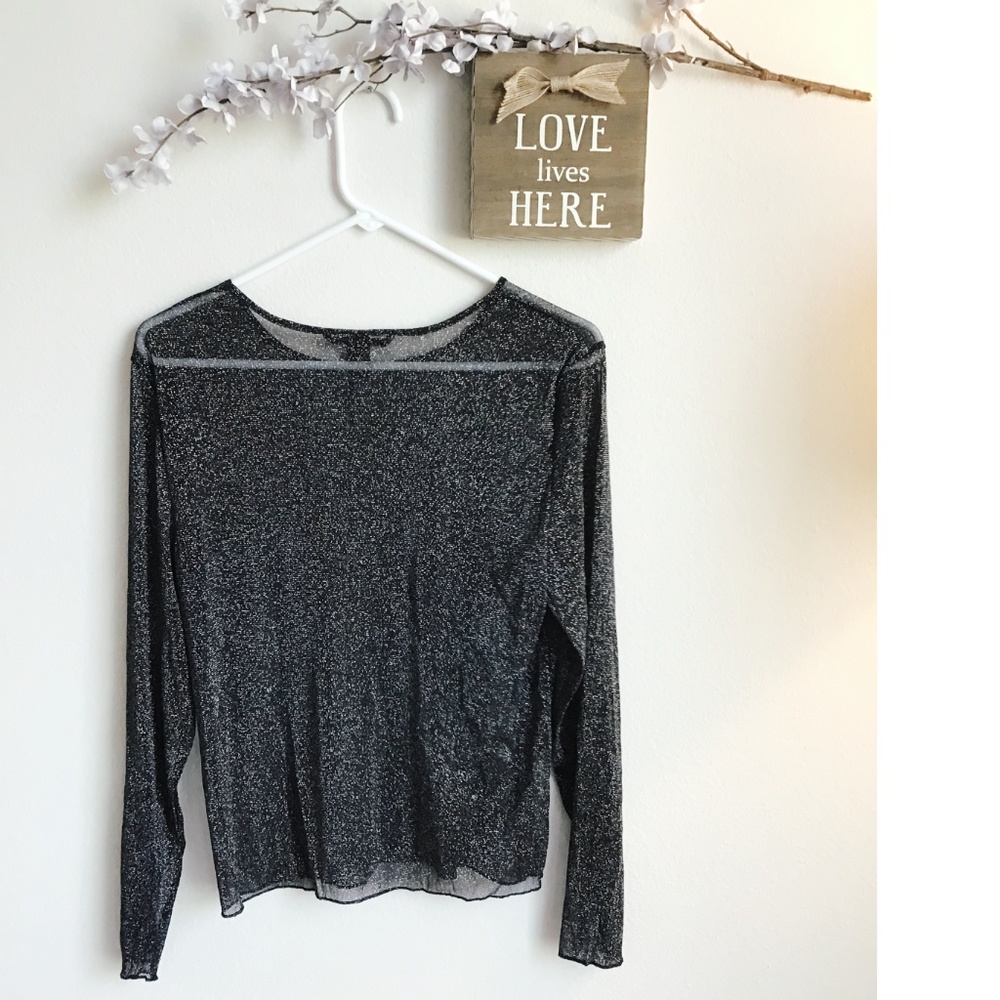 NWT Victoria's Secret Sheer Mesh Dark Shimmer Top - Picture 2 of 4